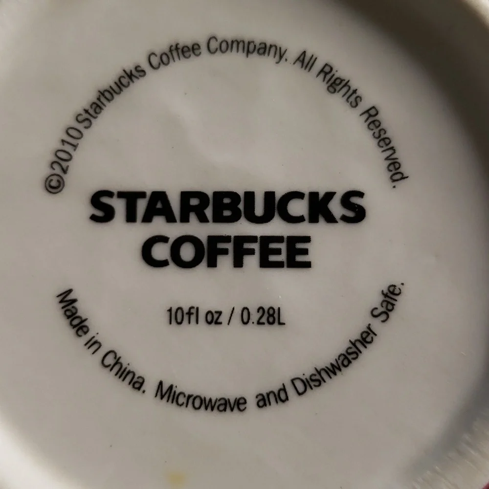 🌲Starbucks Christmas Coffee Mug 2010 Tree Ornament Red Tall Grande Latte - Picture 3 of 5